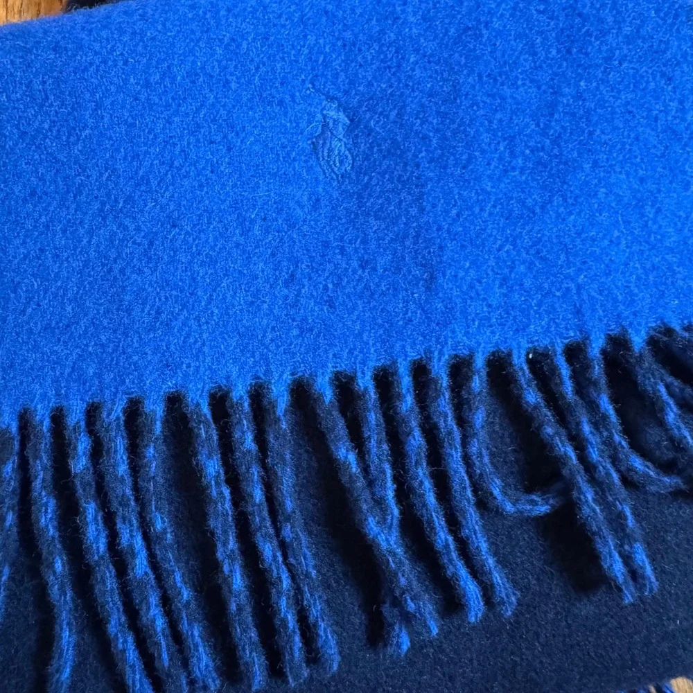 Polo Ralph Lauren Scarf Lot 2 Made in Italy Lambswool Virgin Wool Pony Logo Luxe